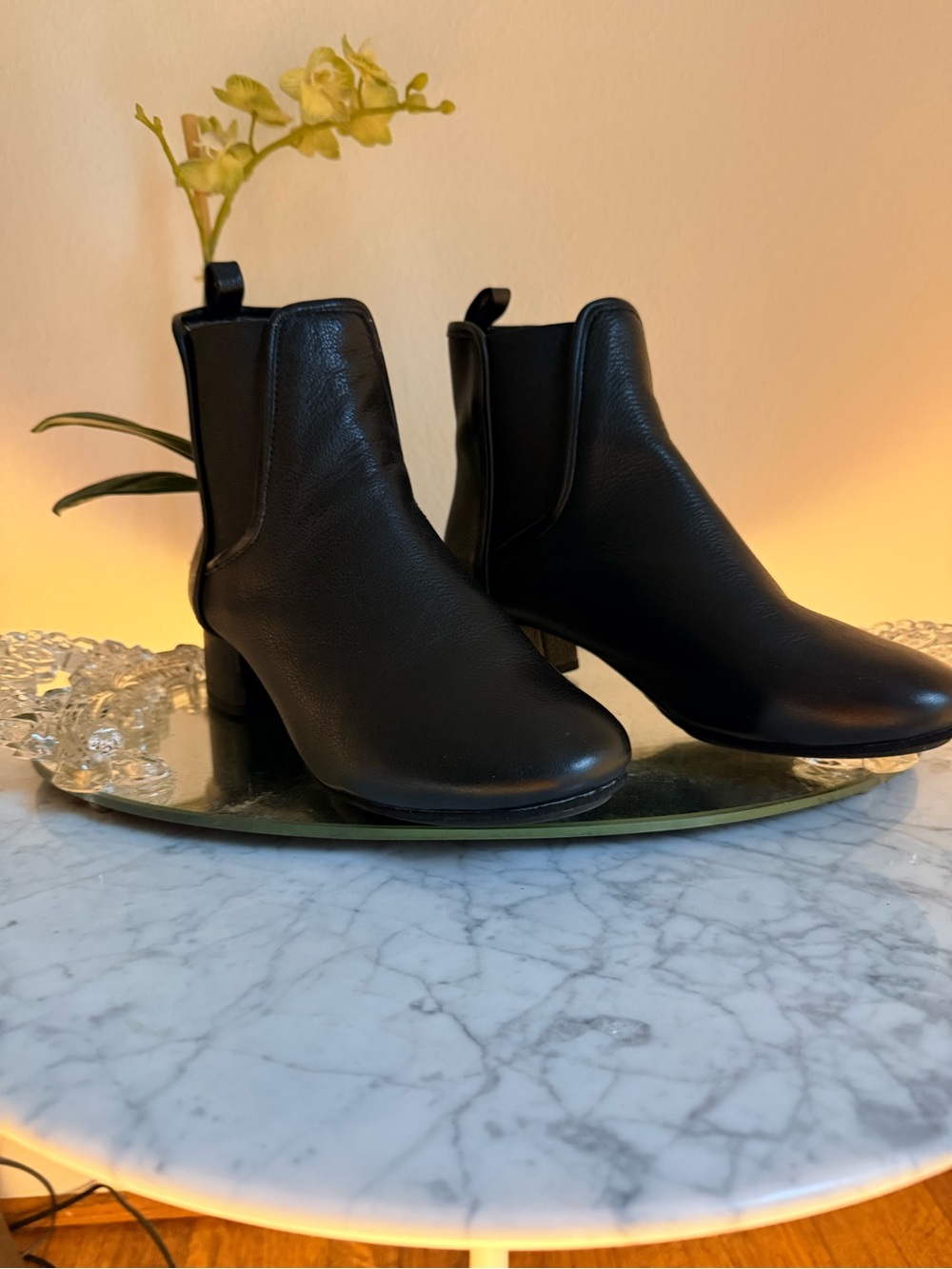 Yosi Samra Black Leather Chelsea Ankle Boots